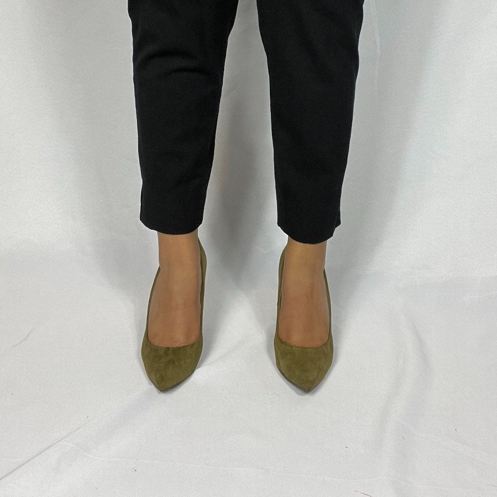 Breckelles Army Green Suade Heels